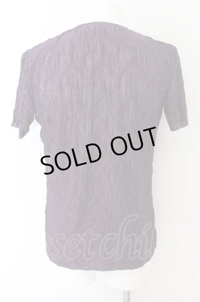 画像2: TORNADO MART / ウェーブプリーツVネックTシャツ M パープル O-24-06-17-026-TO-ts-YM-OS (2)