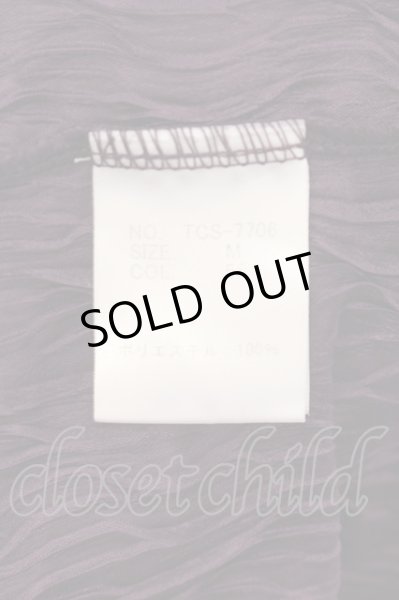 画像3: TORNADO MART / ウェーブプリーツVネックTシャツ M パープル O-24-06-17-026-TO-ts-YM-OS (3)