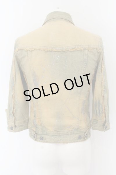 画像2: MIDAS / ヴィンテージクラッシュ六部袖デニムトラッカージャケット　Gジャン M アース O-24-06-17-027-MI-ja-YM-OS (2)