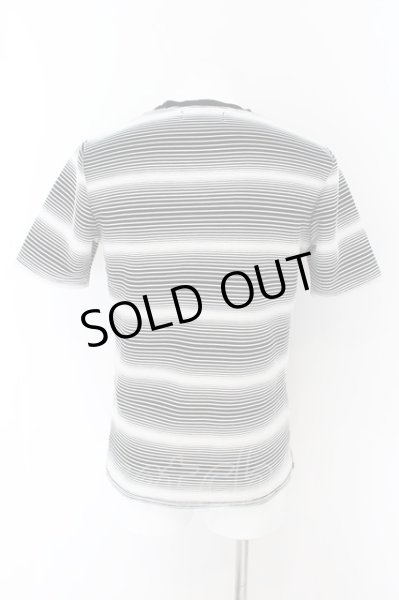 画像2: NEW GENTLEMAN / 立体ボーダーVネックTシャツ 3 ブラックｘホワイト O-24-06-17-030-NE-ts-YM-ZT291 (2)