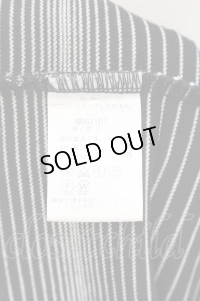 画像3: NEW GENTLEMAN / 立体ボーダーVネックTシャツ 3 ブラックｘホワイト O-24-06-17-030-NE-ts-YM-ZT291 (3)