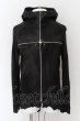 画像1: 14th Addiction / ROYAL FLASH別注 CROSS ZIP HOODIE JKT　デストロイレザージャケット 2 ブラック O-24-06-23-018-14-ou-YM-OS (1)