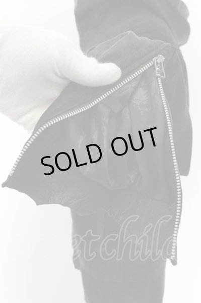 画像5: 14th Addiction / ROYAL FLASH別注 CROSS ZIP HOODIE JKT　デストロイレザージャケット 2 ブラック O-24-06-23-018-14-ou-YM-OS (5)