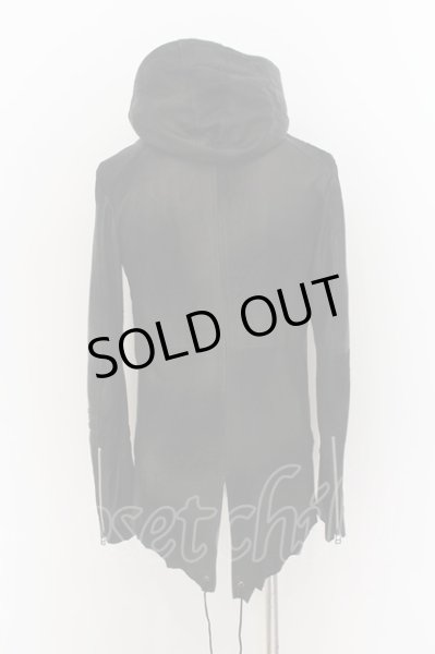 画像6: 14th Addiction / ROYAL FLASH別注 CROSS ZIP HOODIE JKT　デストロイレザージャケット 2 ブラック O-24-06-23-018-14-ou-YM-OS (6)