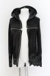 画像8: 14th Addiction / ROYAL FLASH別注 CROSS ZIP HOODIE JKT　デストロイレザージャケット 2 ブラック O-24-06-23-018-14-ou-YM-OS (8)