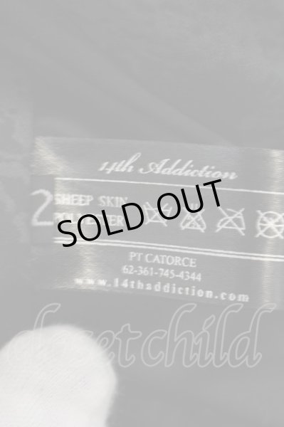 画像9: 14th Addiction / ROYAL FLASH別注 CROSS ZIP HOODIE JKT　デストロイレザージャケット 2 ブラック O-24-06-23-018-14-ou-YM-OS (9)