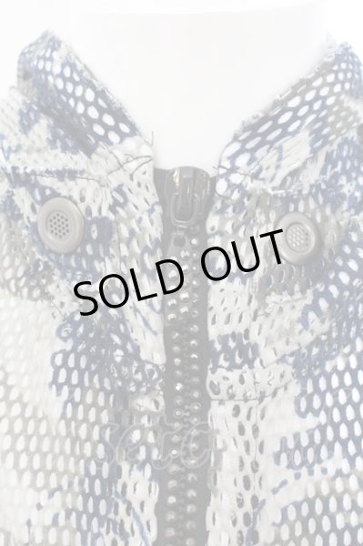 画像2: FranCisT_MOR.K.S. / ロゴカモフラメッシュパーカー 2 カーキｘネイビー O-24-06-23-028-Fr-to-YM-ZT268 (2)