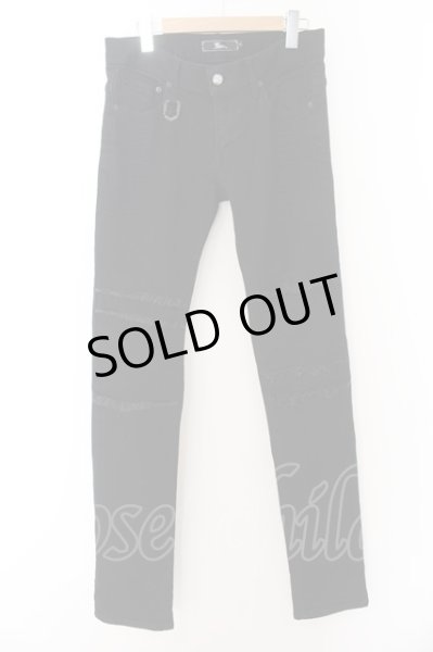 画像1: MIDAS / フリンジバイカーストレッチデニムパンツ L ブラック O-24-06-23-041-MI-pa-YM-OS (1)