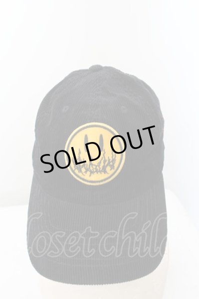 画像2: LILWHITEDOT / スマイリーコーデュロイキャップ  ブラック O-24-06-23-078-LW-za-YM-ZT309 (2)