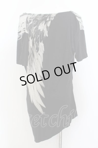 画像2: CIVARIZE / Abuse チェーン付きドレープTシャツ 46 ブラック O-24-06-27-005-CI-ts-YM-OS (2)