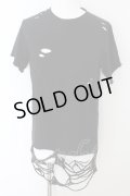 Xfrm / フルダメージロングTシャツ F ブラック O-24-06-27-058-Xf-ts-YM-OS