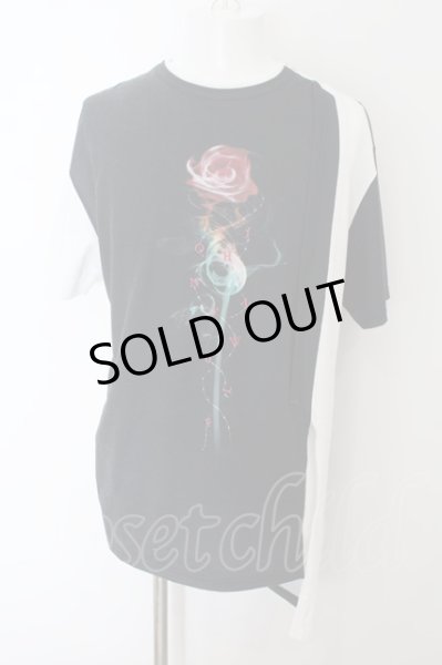 画像1: JOHNNY WOLF / SMOKE ROSE ビッグシルエットTシャツ 1-2 ホワイトｘブラック O-24-06-27-066-JO-ts-YM-OS (1)