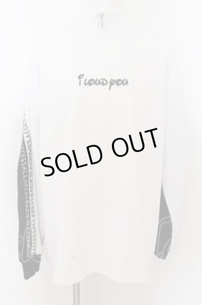 画像1: BACKSTAGE PASS / RIB LOGO-MOCK NECK　カットソー 3-4 ブラックｘホワイト O-24-06-27-078-BA-to-YM-ZT204 (1)