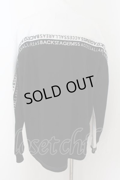 画像2: BACKSTAGE PASS / RIB LOGO-MOCK NECK　カットソー 3-4 ブラックｘホワイト O-24-06-27-078-BA-to-YM-ZT204 (2)