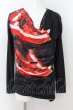 画像1: CIVARIZE / Mover プリンテッドドレープカットソー 44 ブラックｘレッド O-24-06-27-087-CI-to-YM-OS (1)