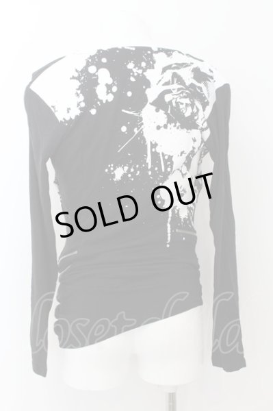 画像2: CIVARIZE / Disturbiaジップ付ドレープ総柄カットソー 44 ブラック O-24-06-27-095-CI-to-YM-OS (2)