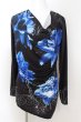 画像1: CIVARIZE / フラワー総柄ドレープカットソー 44 ブラックxブルー O-24-06-27-108-CI-to-YM-OS (1)