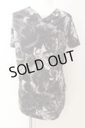 CIVARIZE / Finder フラワー総柄ドレープロングTシャツ 44 ブラック O-24-06-27-110-CI-ts-YM-OS
