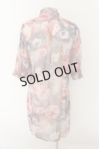 画像2: CIVARIZE / Disaster 6分袖ロングシフォンシャツ 44 レッド O-24-06-27-115-CI-sh-YM-OS (2)