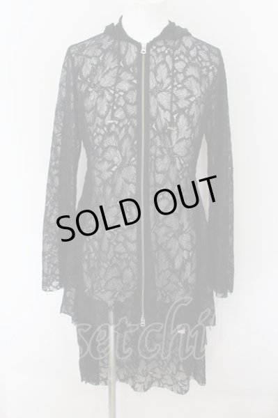 画像1: CIVARIZE / Collapse サイドレースアップ変形パーカー 44 ブラック O-24-06-27-123-CI-to-YM-OS (1)