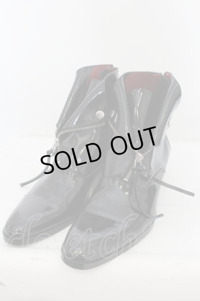 画像1: CIVARIZE / Lawライダースハイヒールブーツ 42(26.0〜26.5cm)/ ブラック（ガラスレザー） O-24-06-27-155-CI-za-YM-ZT-S001 (1)