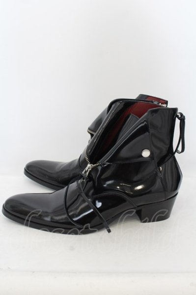 画像2: CIVARIZE / Lawライダースハイヒールブーツ 42(26.0〜26.5cm)/ ブラック(ガラスレザー) O-24-06-27-155-CI-za-YM-ZT-S001 (2)