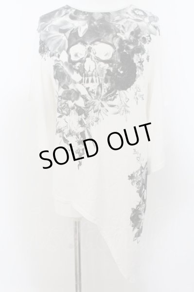 画像1: CIVARIZE / フラワースカルアシメ変形Tシャツ F ホワイト O-24-06-27-022-CI-to-YM-OS (1)