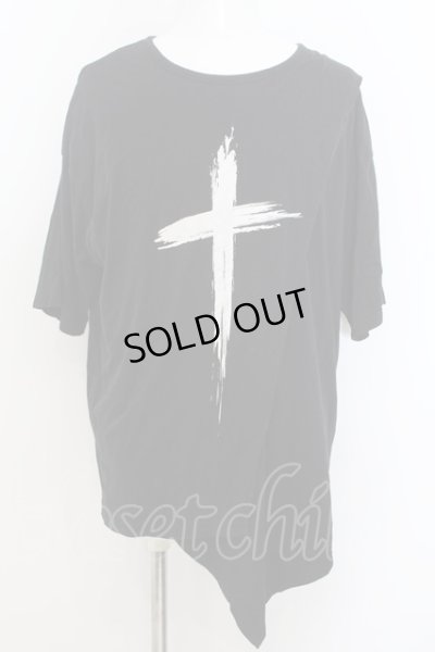 画像1: CIVARIZE / クロスプリント切替BIG Tシャツ F ブラック O-24-06-27-024-CI-ts-YM-OS