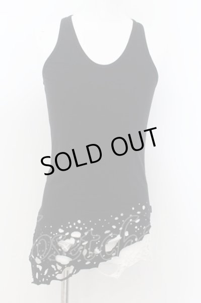 画像1: CIVARIZE / Poisonous クラッシュ加工フェイクレイヤードタンクトップ 44 ブラックｘホワイト O-24-06-27-031-CI-to-YM-OS (1)