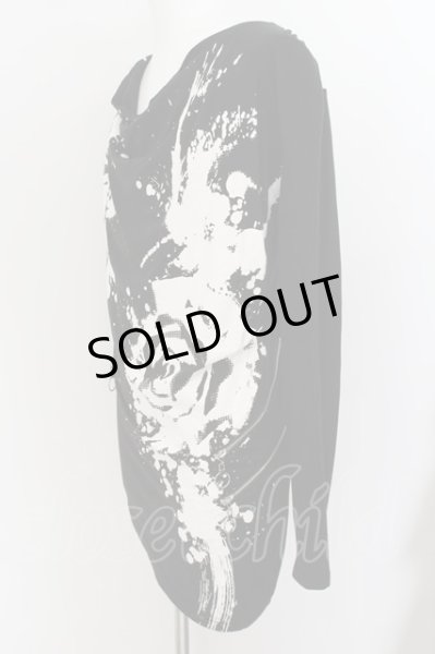 画像2: CIVARIZE / Disturbiaジップ付ドレープ総柄カットソー 46 ブラック O-24-07-05-029-CI-to-YM-OS (2)