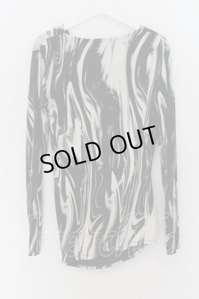 画像2: CIVARIZE / Teaser 総柄ドレープカットソー 44 ブラック O-24-07-05-038-CI-to-YM-OS (2)