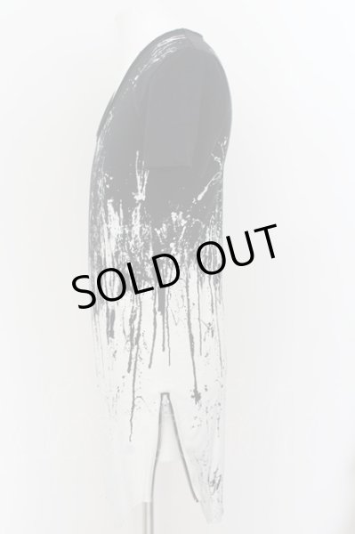 画像2: CIVARIZE / Drunk サイドZIP総柄VネックTシャツ 46 ブラックｘホワイト O-24-07-05-039-CI-ts-YM-OS (2)