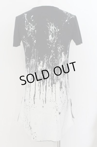 画像3: CIVARIZE / Drunk サイドZIP総柄VネックTシャツ 46 ブラックｘホワイト O-24-07-05-039-CI-ts-YM-OS (3)