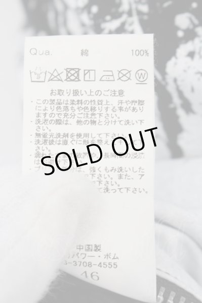 画像4: CIVARIZE / Drunk サイドZIP総柄VネックTシャツ 46 ブラックｘホワイト O-24-07-05-039-CI-ts-YM-OS (4)