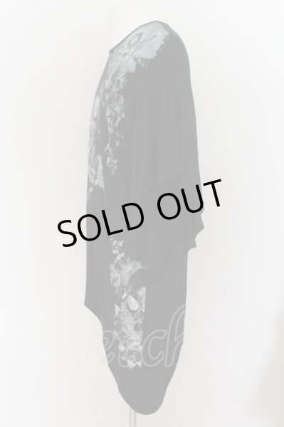 画像3: CIVARIZE / フラワースカルアシメ変形Tシャツ F ブラック O-24-07-05-044-CI-to-YM-OS (3)