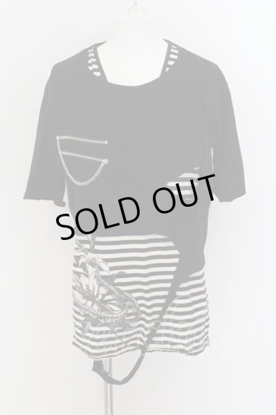 画像1: CIVARIZE / パンクレイヤード2PセットTシャツ F ブラックｘホワイト O-24-07-05-046-CI-ts-YM-OS (1)