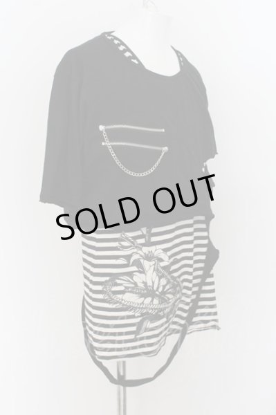 画像2: CIVARIZE / パンクレイヤード2PセットTシャツ F ブラックｘホワイト O-24-07-05-046-CI-ts-YM-OS (2)