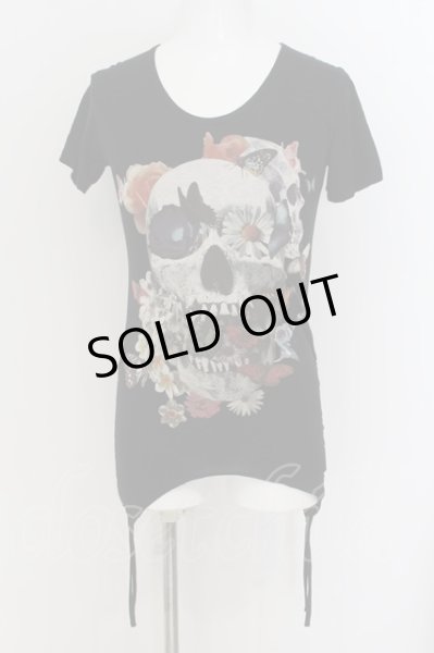 画像1: CIVARIZE / Ugly サイドギャザースカルギャザーアイス゛Tシャツ 44 ブラック O-24-07-05-064-CI-ts-YM-OS (1)