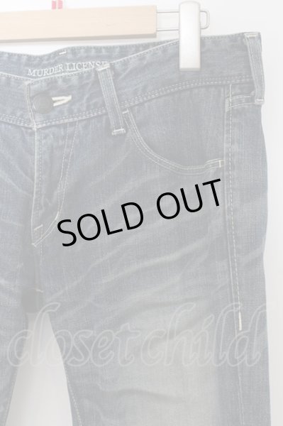 画像2: MURDER LICENSE / ブラックパールソリッドローレスデニムパンツ 46 インディゴ O-24-07-05-078-MU-pa-YM-OS (2)