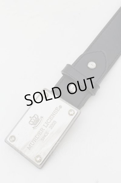 画像3: MURDER LICENSE / ロゴプレートバックルベルト  シルバーｘブラック O-24-07-05-079-MU-za-YM-OS (3)