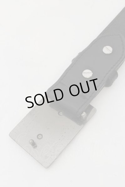 画像4: MURDER LICENSE / ロゴプレートバックルベルト  シルバーｘブラック O-24-07-05-079-MU-za-YM-OS (4)