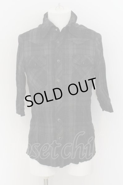 画像1: MURDER LICENSE / クインクルワッシャータータンウエスタン五分袖シャツ 48 ブラック O-24-07-05-015-MU-sh-YM-ZT010 (1)