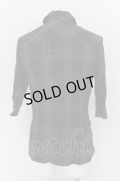 画像2: MURDER LICENSE / クインクルワッシャータータンウエスタン五分袖シャツ 48 ブラック O-24-07-05-015-MU-sh-YM-ZT010 (2)