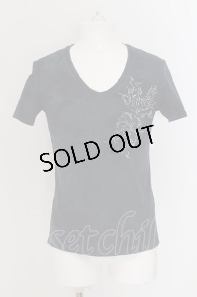 画像1: TORNADO MART / トライバル刺繍ムラ染めヘヴィTシャツ  ネイビー O-24-07-06-009-TO-ts-YM-OS (1)