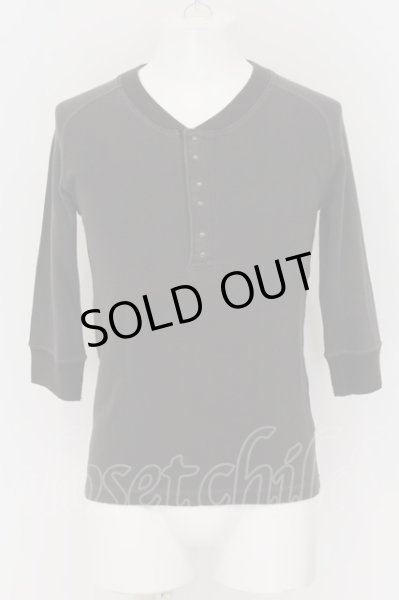 画像1: EGO TRIPPING / ユーズドストレッチヘンリーネック六部袖カットソー M ダークグレー O-24-07-06-013-EG-to-YM-ZT012 (1)