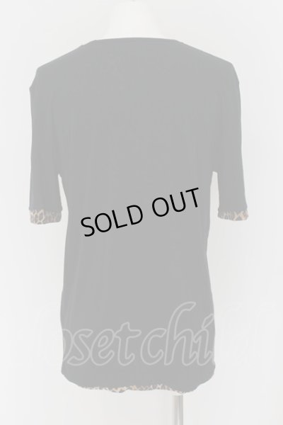 画像3: DIET BUTCHER SLIM SKIN / 重ねレオパードポケットTシャツ  ブラックｘブラウン O-24-07-06-015-DI-ts-YM-ZT012