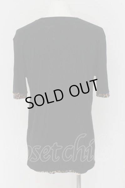 画像3: DIET BUTCHER SLIM SKIN / 重ねレオパードポケットTシャツ  ブラックｘブラウン O-24-07-06-015-DI-ts-YM-ZT012 (3)