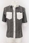 BUFFALO BOBS / FREY-COOL MAX(フレイ クールマックス)フェイクレイヤード半袖シャツ 1-2 グレーｘホワイト O-24-07-13-033-BU-sh-YM-ZT244