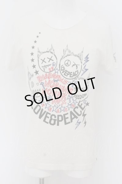 画像1: roar / イラストプリントTシャツ 1 ホワイト O-24-07-13-006-ro-ts-YM-ZT085 (1)
