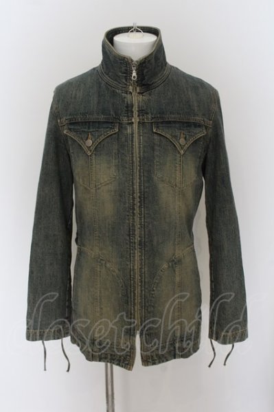 画像2: TORNADO MART / レースアップヴィンテージデニム　スタンドネックロングジャケット L インディゴ O-24-07-15-002-TO-ou-YM-ZT226 (2)